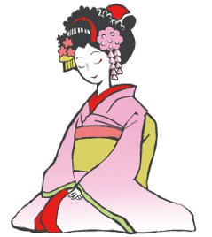 正座した舞妓イラスト